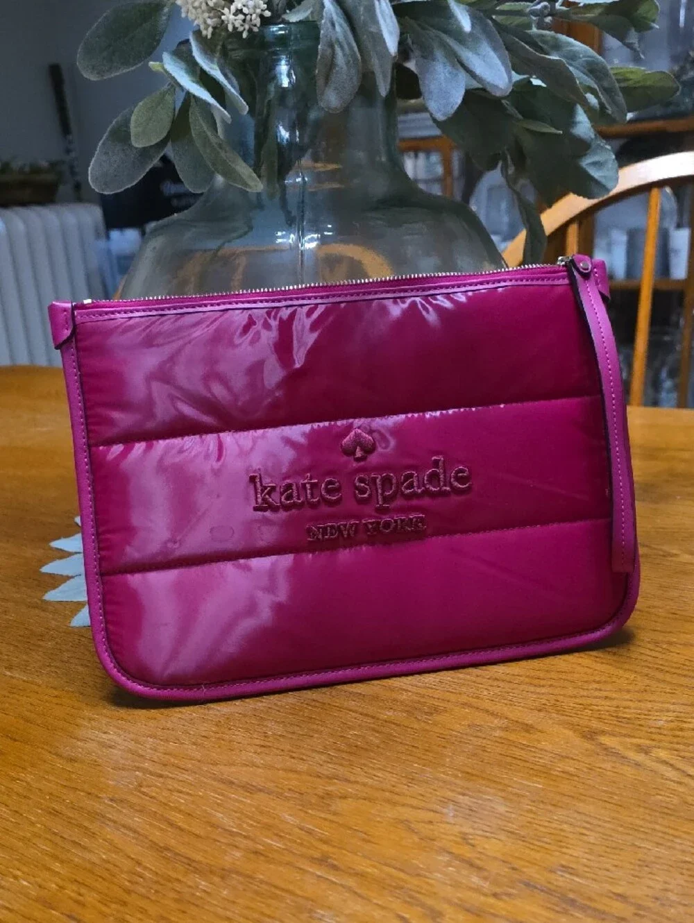 kate spade Magenta Quilted Zip Cosmetic Pouch